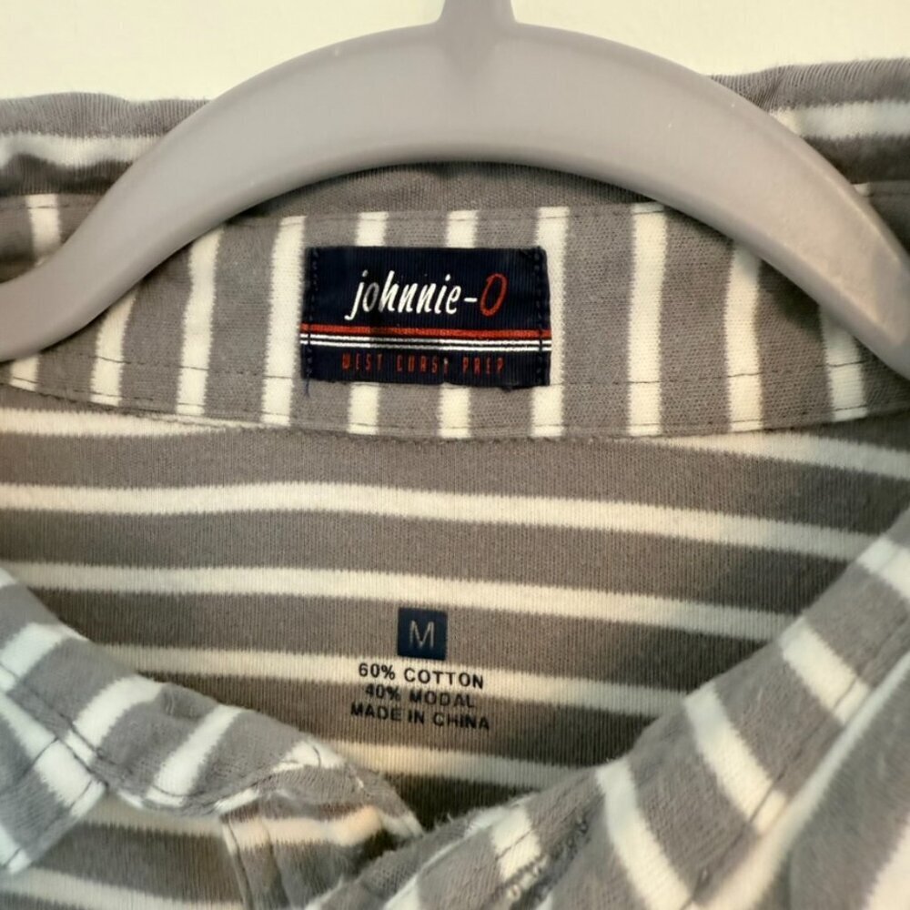 johnnie-O Striped Polo Shirt - Gray - Picture 3 of 4